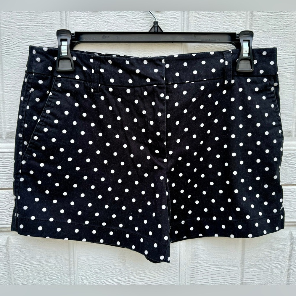 Cynthia Rowley Black White Polka Dot Shorts Size 2 Cotton Stretch